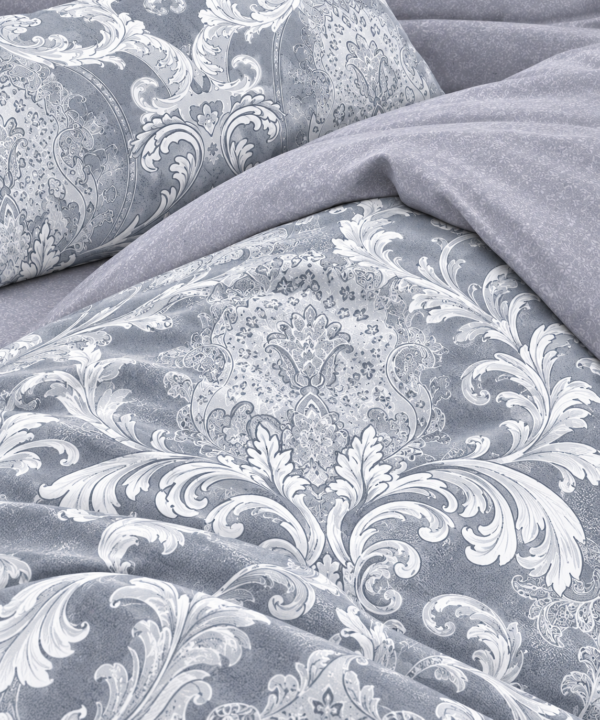 Alternative view of Lenjerie de pat Grădini Dobrogene, 6 piese, două fețe, 100% bumbac percale, gri