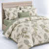 Lenjerie de pat Văi Carpatine, 6 piese, finet (72% bumbac), universală, verde/frunze