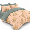 Lenjerie de pat Grădini Dobrogene, 6 piese, două fețe, 100% bumbac percale, portocaliu