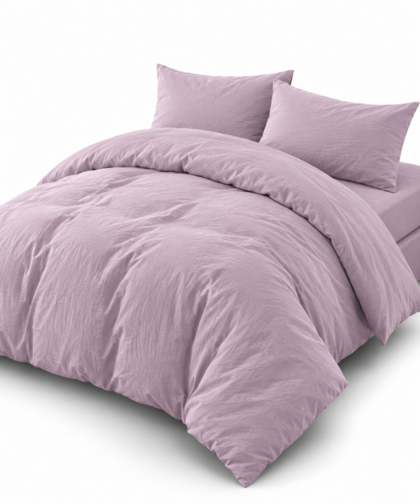 Lenjerie de pat Grădini Dobrogene, 6 piese, două fețe, 100% bumbac percale, lila
