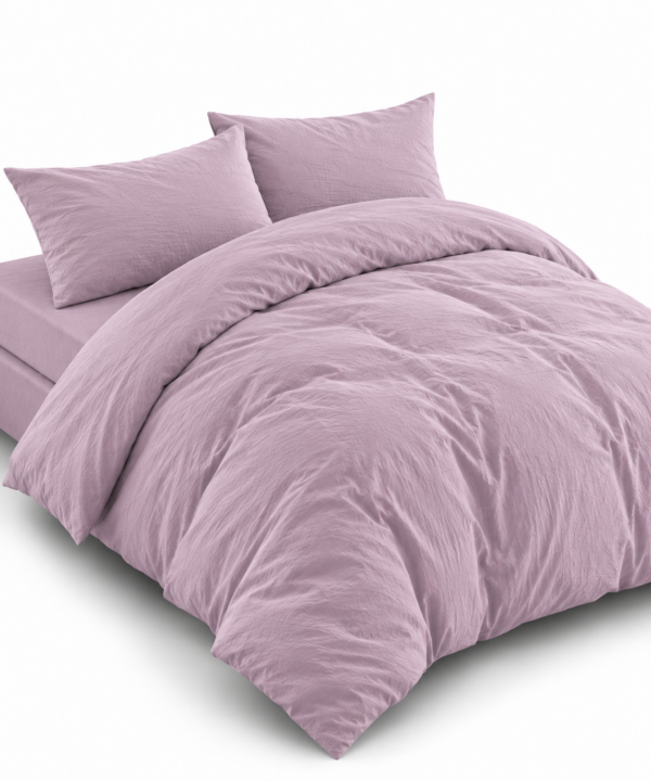 Lenjerie de pat Grădini Dobrogene, 6 piese, două fețe, 100% bumbac percale, lila - imagine 3