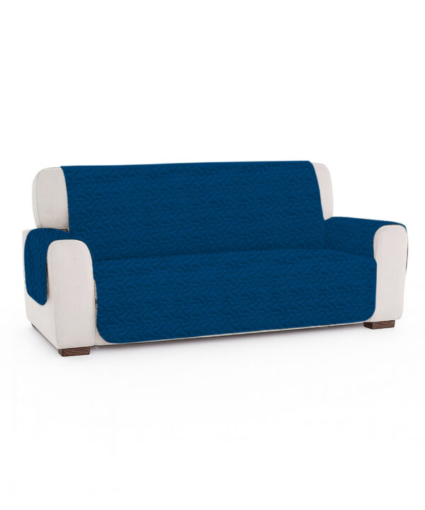 Cuvertură canapea, TextiLici, matlasată, cu două fețe, 100% microfibră, utilizare zilnică, bleumarin